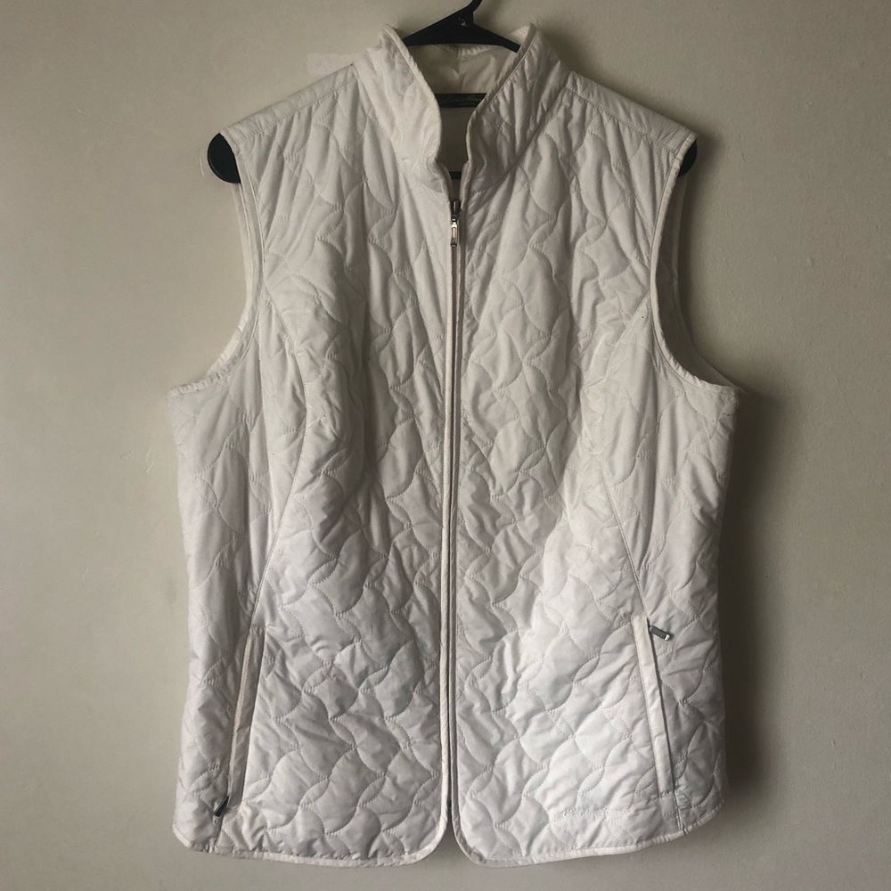 Eddie Bauer White Stylish Puffer Vest - Picture 1 of 8